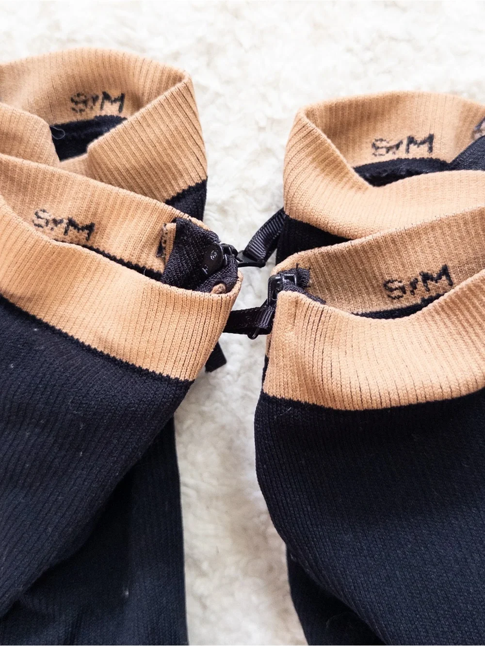 Compression Socks Lot of 2 Pairs S/M Zip-Up Closed Toe Support Socks